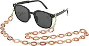 [uxcell] Glasses Lanyard for Sunglasses, Acrylic Glasses Chain Strap Adjustable Eyeglasses Holder Strap Chains Around Neck for Women Girls Sunglasses, Pink/Gold