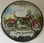 Master of the Highway Motorcycle 12" Round Tin Sign Nostalgic Metal Sign Decor