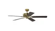 Vintage Ceiling Fan Without Light Flat Brass Matt Mahagoni