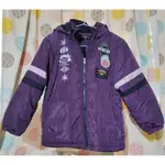 二手 POM POMPLUS 中大童 男童  風衣內刷毛連帽厚外套 紫色 130CM