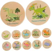 Vaguelly 24pcs Dinosaur Memory Matching Game Educational Wooden Animal Matching for Enhances Memory and Observation Skills for Preschool Learning Activities