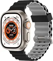 Sport Ocean Bands Compatible with Apple Watch Band Ultra 2/Ultra SE Series 9/8/7/6/5/4/3/2/1 49mm 45mm 44m 42mm 41mm 40mm 38mm,iWatch Silicone Band for Women Men