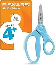 Fiskars 5" Pointed-Tip Scissors for Kids 4-7 - Scissors for School or Crafting - Back to School Supplies - Turquoise
