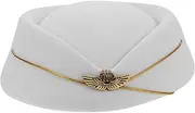 [Baluue] Women's Woolen Beret Hat for Airline School Stage Performances and Band Shows Comfortable Stylish and Professional Flight Attendant Costume Accessory