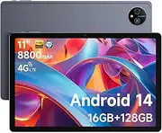 Ulefone Android Tablet (WiFi+Cellular), Android 14 Tablet Tab A11 Pro 128GB ROM (1TB TF) Gaming Tablet, 11" Display Tablet 8800mAh, Widevine L1 Quad Stereo Speaker 16MP + 8MP 4G Dual SIM Tablet PC