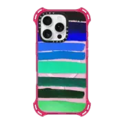 iPhone 16 Pro Bounce Case MagSafe Compatible Retro Blue Stripes