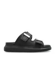 Alexander McQueen Double Strap Slip-On Sandals 35,36,37,38,39,37.5,38.5,39.5,40.5,40,36.5,41,35.5 Black