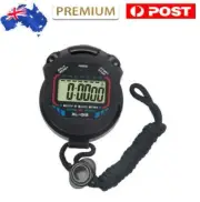 Digital Stopwatch Handheld Chronograph Counter Lap Timer LCD Sport Watch Running