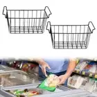 2 Pieces Freezer Storage Basket Wire Basket Household Deep Portable Refrigerator