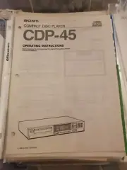 Sony CDP-45 Compact Disc Player Operating Instructions