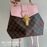 二手精品 LV 路易威登 CLAPTON N42262 書包雙肩包 後背包 女款 粉色拼棕 棋盤格 可手提