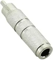 Audio Adapter - 1/4" female Mono TS to RCA male - Silver Metal Unbalanced