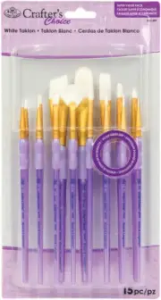Crafter's Choice White Taklon Brush Value Set 15/Pkg