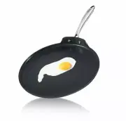 NutriChef 12’’ Hard-Anodized Nonstick Grill & Griddle Round Pan NCHAC45