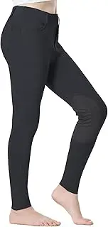 [SPOEAR] Horse Riding Pants Equestrian Girls Knee-Patch Breeches Kids Pull-On Horseback Riding Tights Pockets