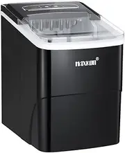 Maxkon Portable Ice Maker Countertop - 9 Cubes in 6 Mins, 12kgs in 24Hrs, Self-Cleaning Machine With Scoop and Basket, 2 Sizes of Bullet Ice for Home, Kitchen, Office, Bar, Party