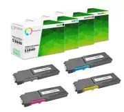 4Pk TCT Premium S3840 BCMY for Dell S3840cdn S3845cdn Compatible Toner Cartridge