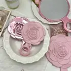 3D Retro Rose Flower Makeup Mirror Handheld Makeup Mirror Cosmetics Tools