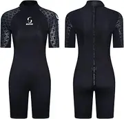 Mens 3mm Shorty Wetsuit Womens Full Body Diving Suit Back Zip Dive Skin for Diving Canoe Spearfishing Surfing Snorkeling Swimming Suits