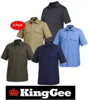 KING GEE -4 PACK- "WORKCOOL 2" COTTON "RIPSTOP" SHORT SLEEVE WORK SHIRT - K14825