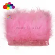 2M pink Tassel Fringe Trim Ribbon Turkey Hackle Feather Fringe Trim for Home