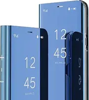 Compatible with Samsung Galaxy S20 Ultra Case Plating Mirror Design for Girls Women Hard PC with Soft Bumper Shockproof Protective Cover for Galaxy S20 Ultra. Mirror Blue QH