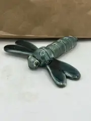 New McCarty Pottery From Merigold Mississippi Green Jade Dragon Fly