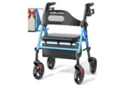 homland Foldable Rollator Walkers with Seat for Seniors 8''WHEELS 350Lb Weight