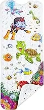 LATERN Bathtub Mat for Kid, 100CM x 40CM Extra Long Bath Tub Mat Anti Slip Shower Mat with Suction Cups and Drain Holes for Bathroom Wet Floor - Machine Washable (Explorer)