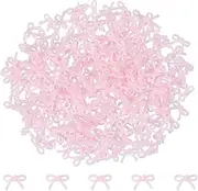 uxcell 200Pcs Bow Nail Charms, 0.3" Cute Resin Mini Bows Decorations 3D Nail Bowknot for Birthday Party DIY Crafts Phone Case Jewelry Decoration, Pink