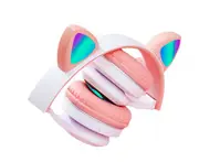 E27 Color Matching Cat Ears Bluetooth 5.0 Headset Wireless Earphone Folding Support Call Headset for Phone IPad PC Laptop