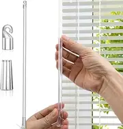 17 Inches Blind Wand, Vertical Blinds Replacement Parts with Hook and Grip, Clear Plastic Blind Tilt Wand, Window Opener Pole for Home Door Window Pull Supplies (1 Pcs)