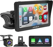 A3RC Portable Wireless Apple CarPlay and Android Auto Car Radio Stereo with Rear Camera, 7 inch IPS Touchscreen Bluetooth 5.0 Hands Free Call, Mirror Link/GPS/Siri for All Vehicles&Trucks