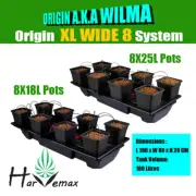 Origin XL WIDE 8 Drip Irrigation System 8X18L Pots/8x25L Pots (190cm x 90cm)