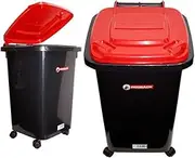 60L Redback Heavy Duty Plastic Storage Wheelie Rubbish Bin Tub Trash Container