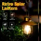 Solar Powered Hanging Copper Lantern Outdoor Garden Decor Light Lamp Retro Bulb