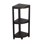 DecoTeak 3-Tier Teak Corner Shower Shelf Freestanding Adjustable Levelers Brown