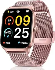 Liufiueq Smart Watch for Women Fitness Tracker: Rose Gold Make/Answer Call Smart Watches for Women Men Heart Rate Monitor Running Digital Smartwatch Android Phone iPhone Samsung Compatible Waterproof