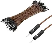 uxcell Male to Male 1Pin Breadboard Jumper Wire 2.54mm Pitch Ribbon Cable 15cm Long Electronics Breadboard Ribbon Cables for Breadboard Electronic Projects Pack of 100,Brown