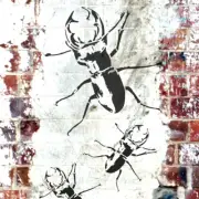 Stag Beetle Stencil, Crawling Insect, Wall Art Craft Decor, Large Painting Stenc