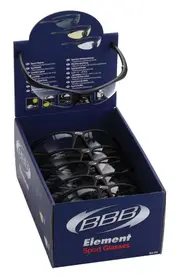 Bbb-Cycling Element Sportglasses Display Box 12 Black Clear - Black