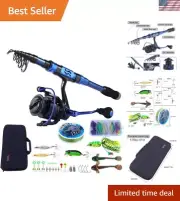 Fishing Rod and Reel Set Carbon Fiber Telescopic Fishing Rod 12+1BB Spinning ...