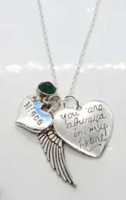 "You are always in my heart" Memorial Necklace for Niece Sympathy Gift