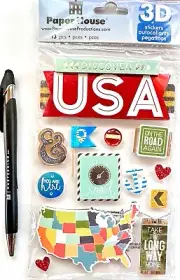 Discover the USA Map - Scrapbooking Stickers (NEW) Paper House