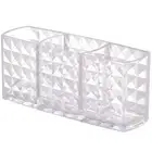 3 Grids Makeup Brush Storage Boxes Clear Eyelash Brushes Organizer Desk