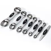 Kitchen Stainless Steel Magnetic Suction Double Head Measuring Spoon 8 Set Measuring Cups Jugs & Spoons