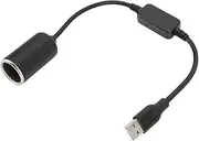 USB Male to Cigarette Lighter Socket Adapter Automotive USB Power Conversion Compact Portable Design for Car Accessories Black 30cm