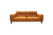 Downy Genuine Leather Sofa 3 Seater Upholstered Lounge Couch - Tangerine