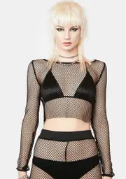 Won't Forget Ya Fishnet Crop Top
