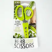 Joie Herb Scissors 6 Blade & Protective Sheath & Leaf Stripper Kitchen Scissors